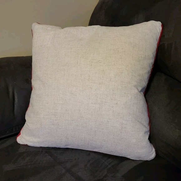 Saro Lifestyle Jolly Snowman Down Filled Christmas Winter Throw Pillow 16 x 16 - Picture 2 of 8